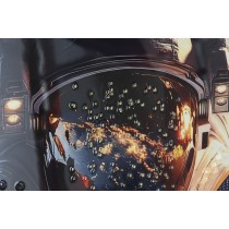 Bild Home ESPRIT Blau Schwarz Moderne Astronaut Lackierung 100 x 4 x 100 cm (2 Stück)