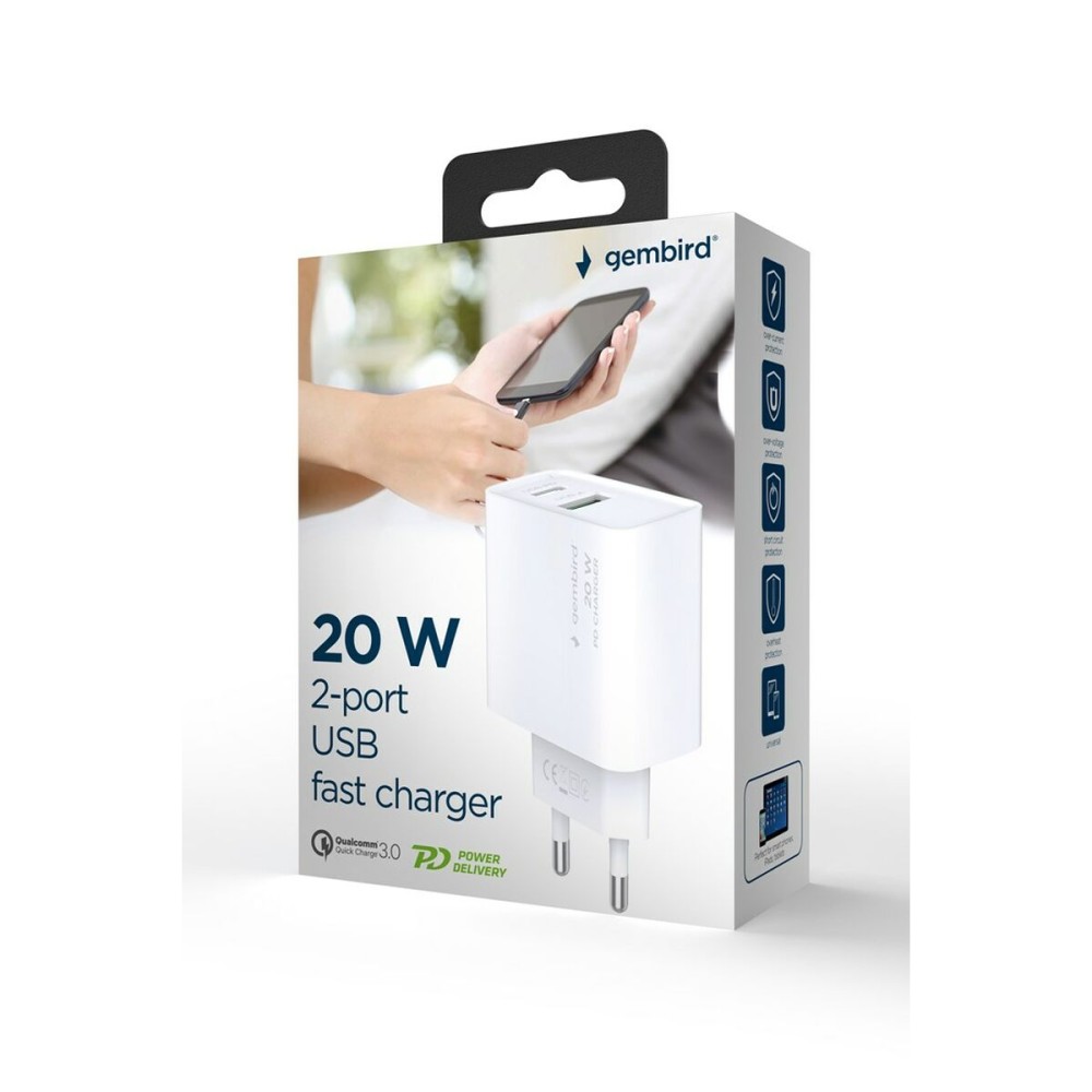 Chargeur mural GEMBIRD TA-UC-PDQC20-01-W