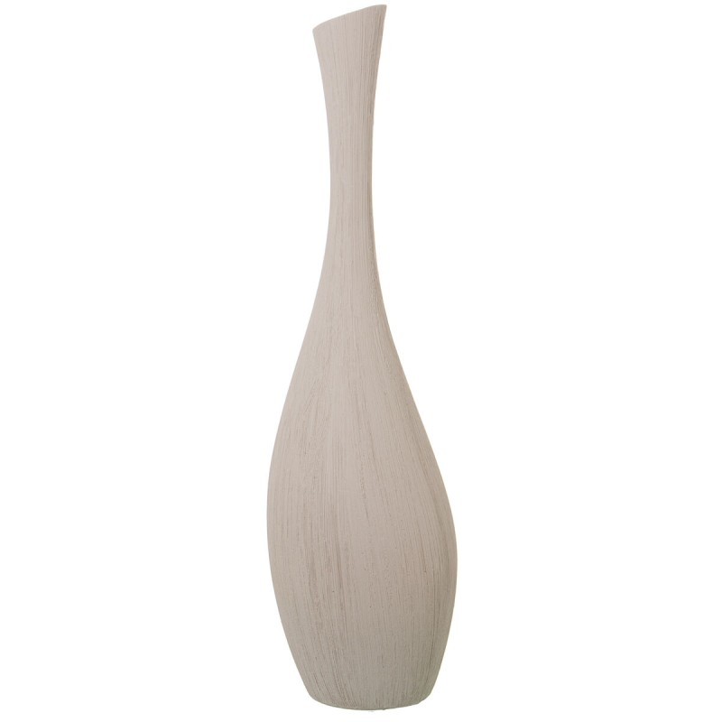 Vase Alexandra House Living Ecru aus Keramik Streifen 21 x 21 x 74 cm