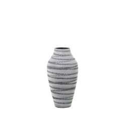 Vase Alexandra House Living Gris Céramique Rayures 22 x 21 x 39 cm