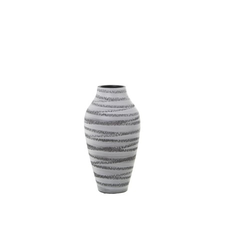 Vase Alexandra House Living Grau aus Keramik Streifen 22 x 21 x 39 cm