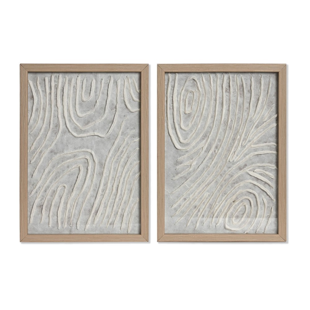 Set of 2 pictures Home ESPRIT Paper Crystal 25 x 2 x 35 cm