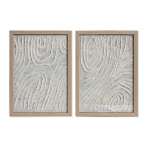 Set of 2 pictures Home ESPRIT Paper Crystal 25 x 2 x 35 cm