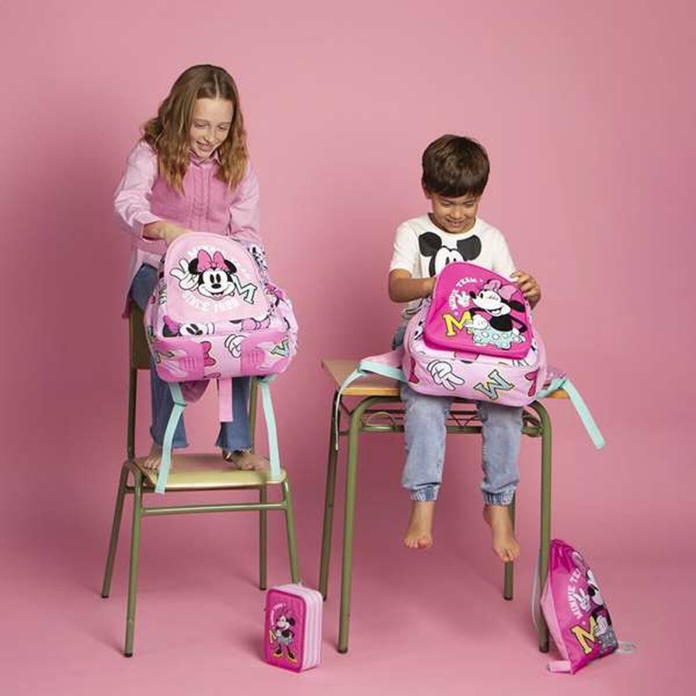 Cartable Minnie Mouse Fuchsia 32 x 15 x 42 cm