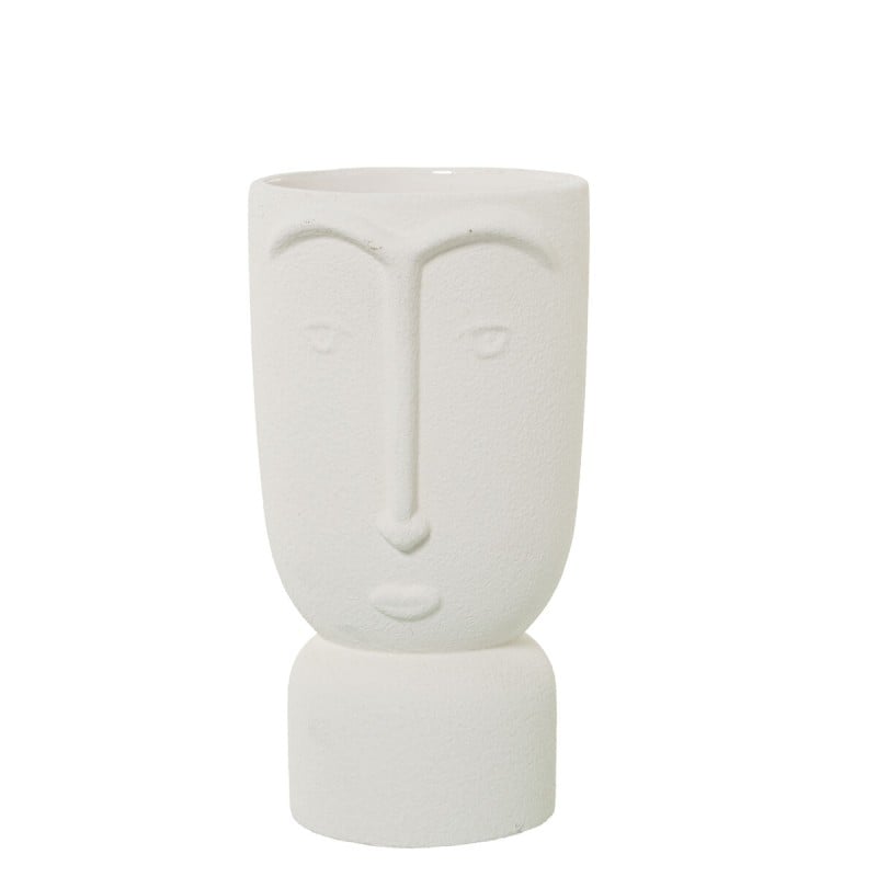 Vase Alexandra House Living Ecru Céramique Visage 13 x 13 x 25 cm