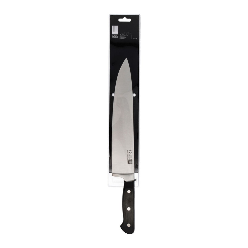 Chef's knife Quid Professional Inox Chef Black Black Metal 25 cm (Pack 6x)