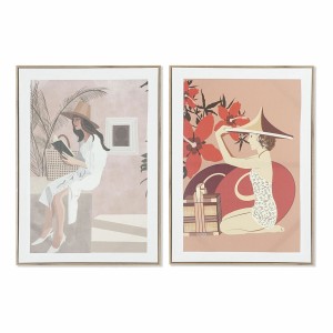 Canvas DKD Home Decor Canvas MDF Wood 50 x 3 x 70 cm