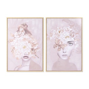Painting DKD Home Decor Flowers Modern (80 x 4 x 120 cm) (2 Units)
