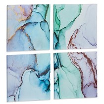 Leinwand Gift Decor PC342108 Leinwand 35 x 7 x 35 cm Marmor Blau