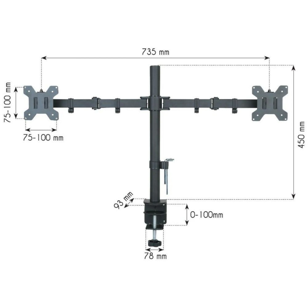 Support de table d'écran Techly 027514 27" 13"