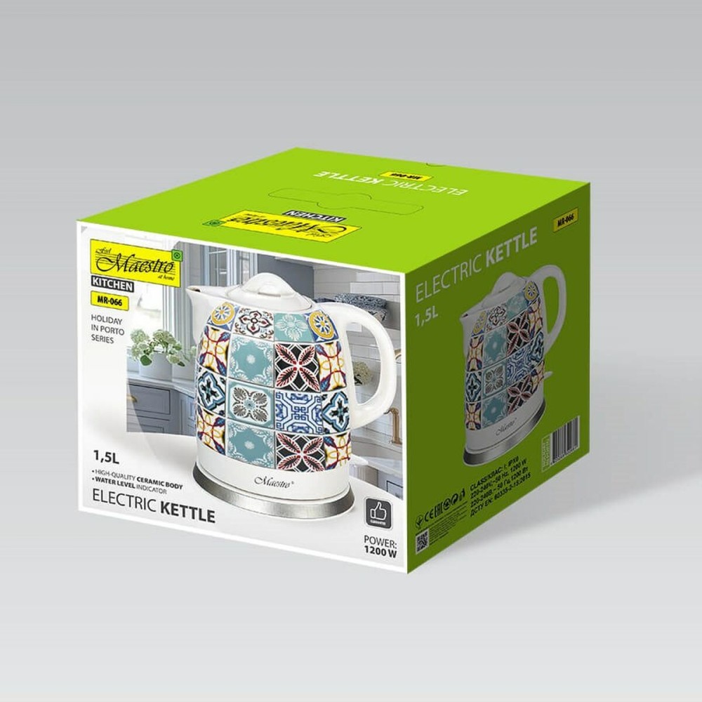 Bouilloire Feel Maestro MR-066-PORTO Blanc Céramique 1500 W 1,5 L