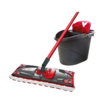 Mop with Dual Action Bucket Vileda Ultramax Mop Set Black Red Microfibres