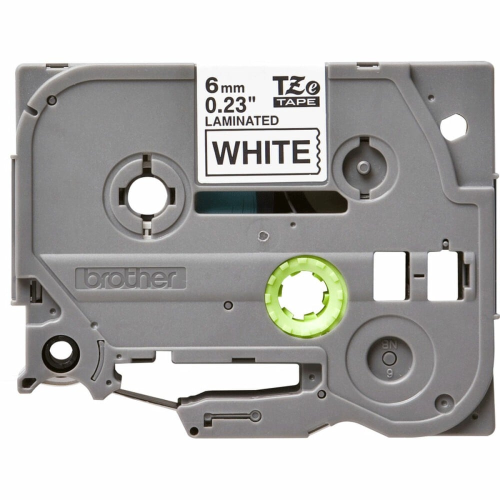 Ruban Laminé pour Etiqueteuses Brother TZe211 Gris Noir/Blanc