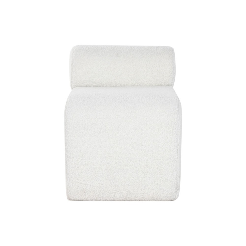 Hocker Home ESPRIT Weiß Polyester Holz MDF 48 x 69 x 63 cm
