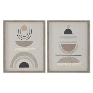 Canvas Home ESPRIT Beige Modern Scandinavian 40 x 4 x 50 cm (2 Units)