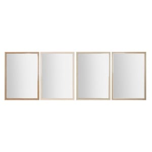 Wall mirror Home ESPRIT White Brown Beige Grey 66 x 2 x 92 cm (4 Units)