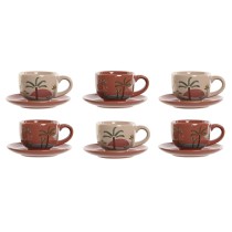 Piece Coffee Cup Set Home ESPRIT Yellow Beige Terracotta Lilac Metal Dolomite 180 ml
