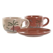 Piece Coffee Cup Set Home ESPRIT Yellow Beige Terracotta Lilac Metal Dolomite 180 ml