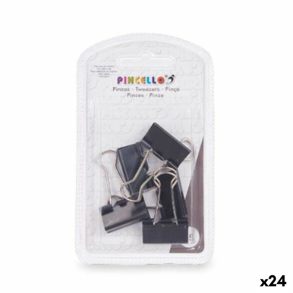 Clamps Pincello 391 Black Metal Clip Medium (24 Units)