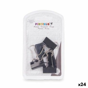 Clamps Pincello 391 Black Metal Clip Medium (24 Units)
