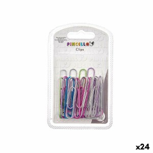 Clips Pincello 386 Bunt Metall groß (24 Stück)