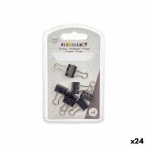 Pinces de serrage Pincello 390 Noir Métal Trombone Petit (24 Unités)