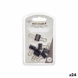 Klammern Pincello 390 Schwarz Metall Clip klein (24 Stück)
