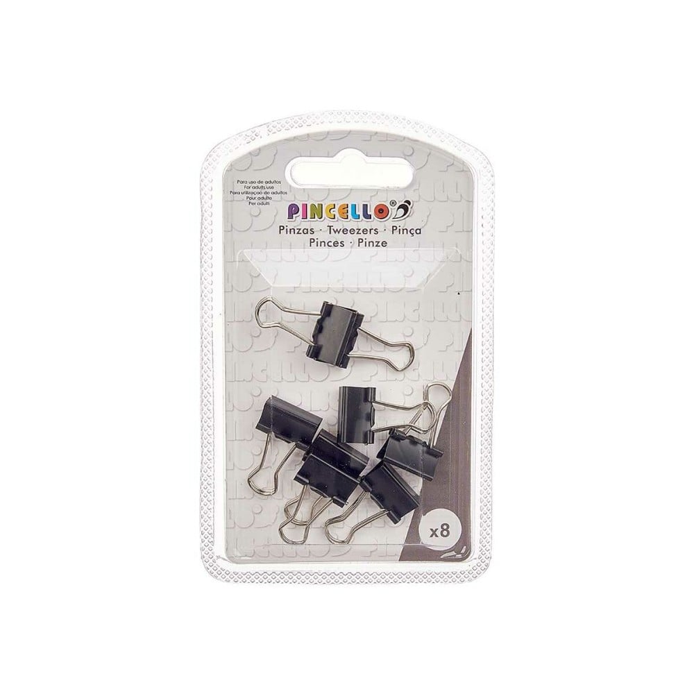 Klammern Pincello 390 Schwarz Metall Clip klein (24 Stück)