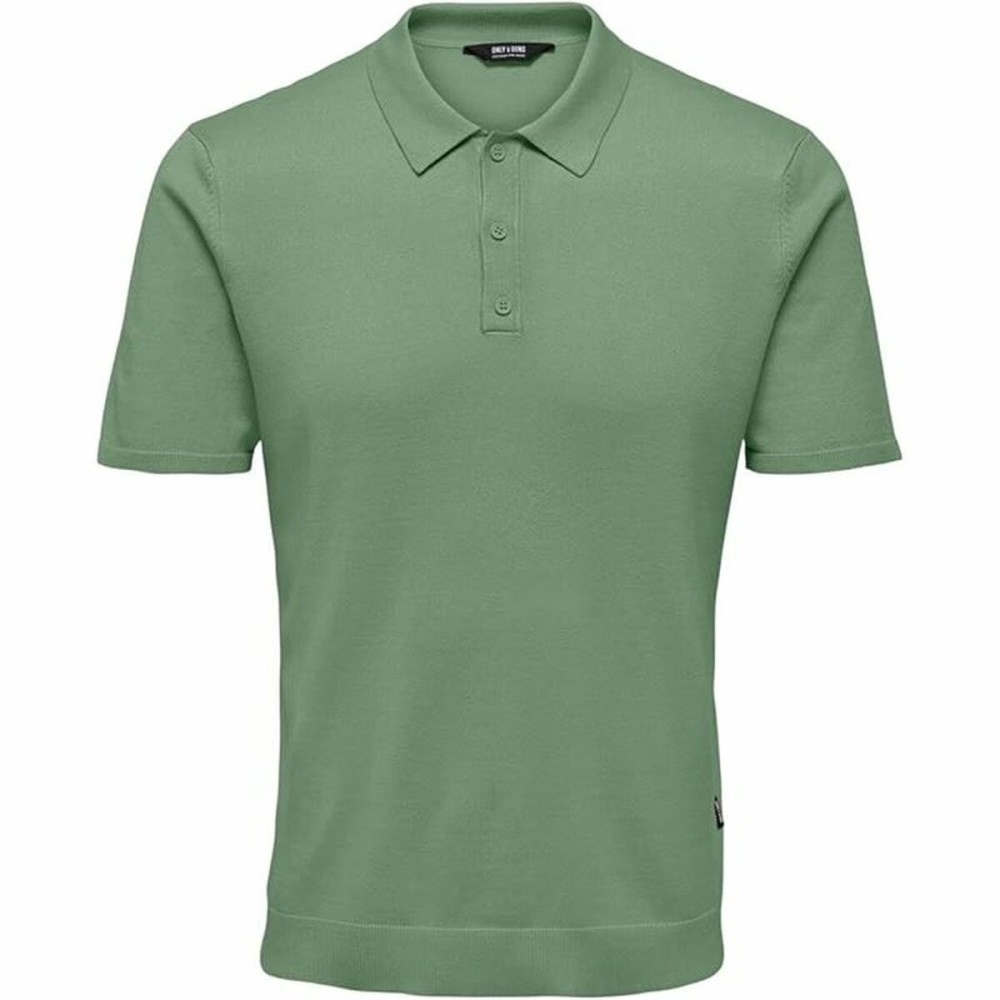Polo à manches courtes homme Only & Sons Onswyler Life Reg 14 Ss Knit Vert