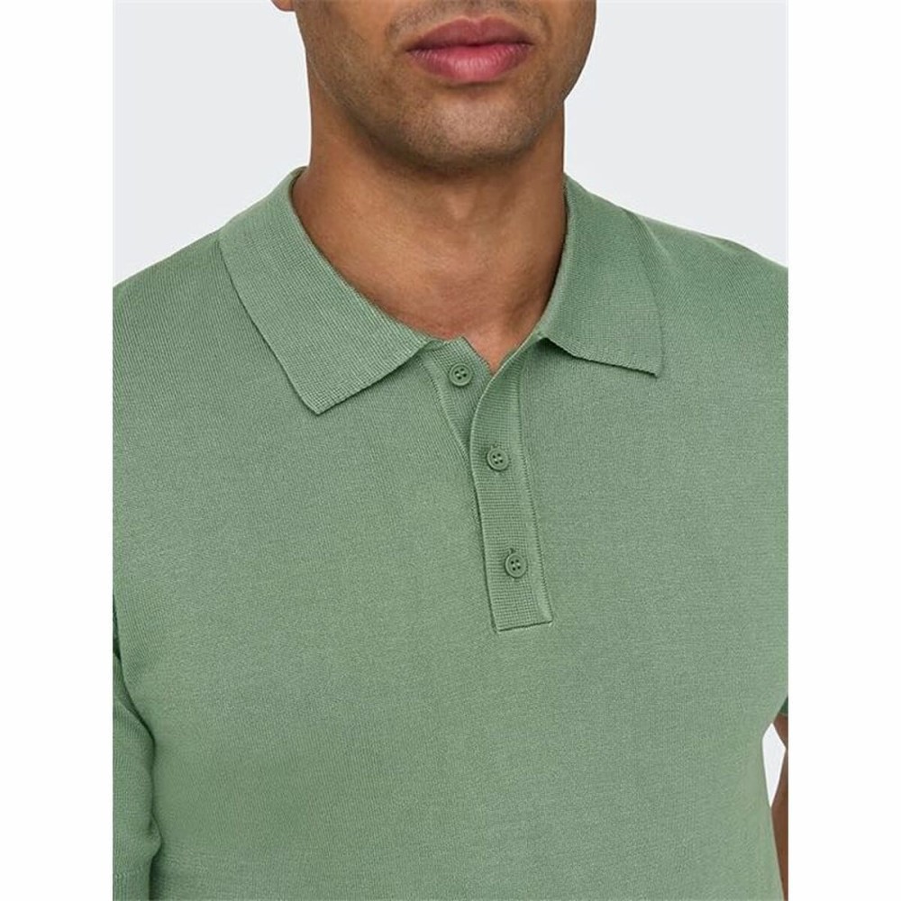 Polo à manches courtes homme Only & Sons Onswyler Life Reg 14 Ss Knit Vert
