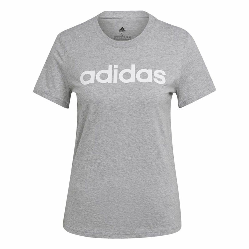 Women’s Short Sleeve T-Shirt Adidas Essentials Logo Mujer Light grey (L)