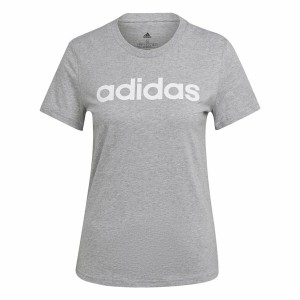 Damen Kurzarm-T-Shirt Adidas Essentials Logo Mujer Hellgrau (L)