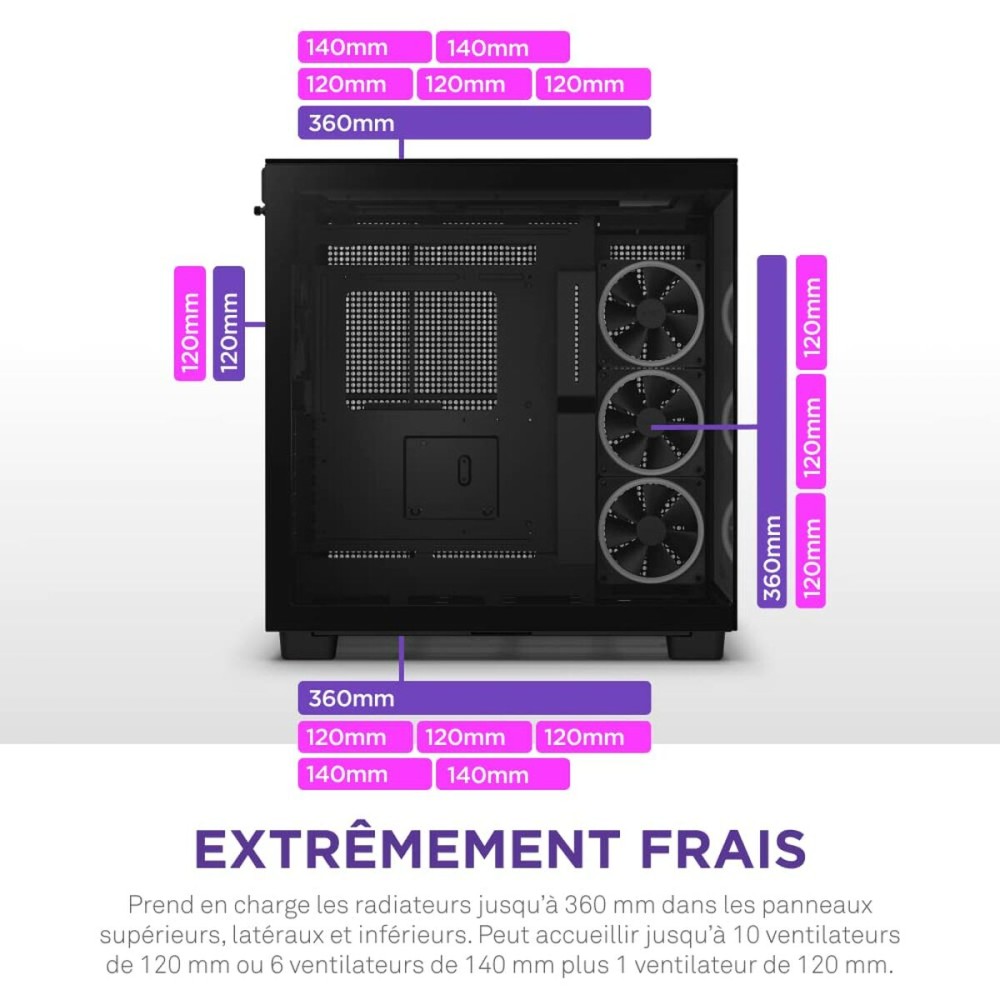Boîtier ATX semi-tour NZXT H9 Elite Noir