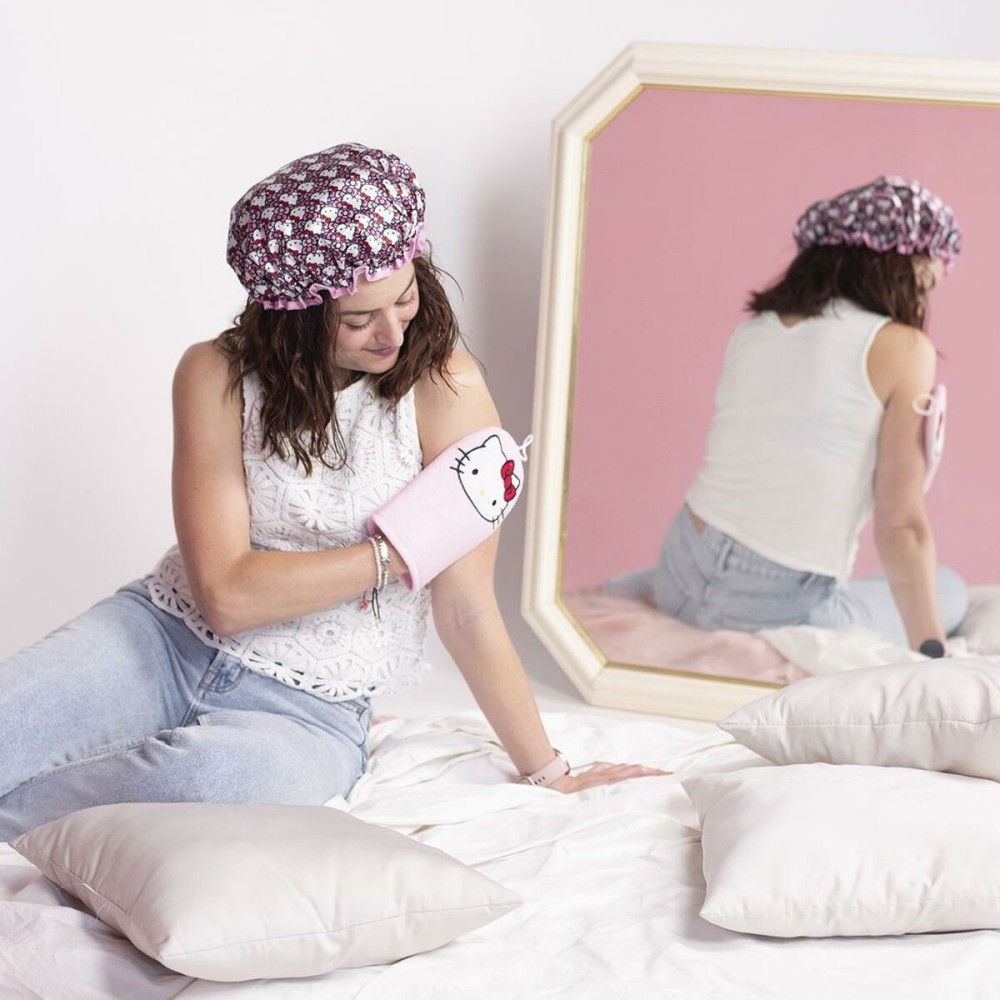 Shower Cap Hello Kitty Pink 100 % polyester