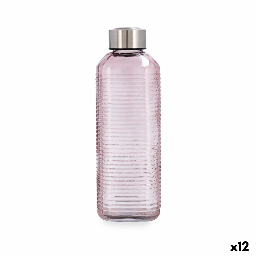 Wasserflasche Quid Velvet Rosa Glas 1 L (12 Stück)