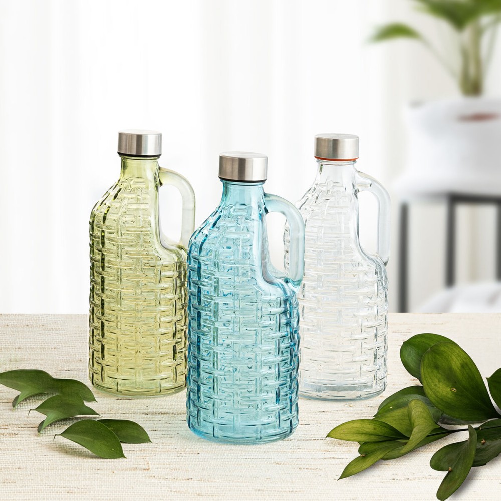 Water bottle Quid Calypso Green Glass 1 L (12 Units)