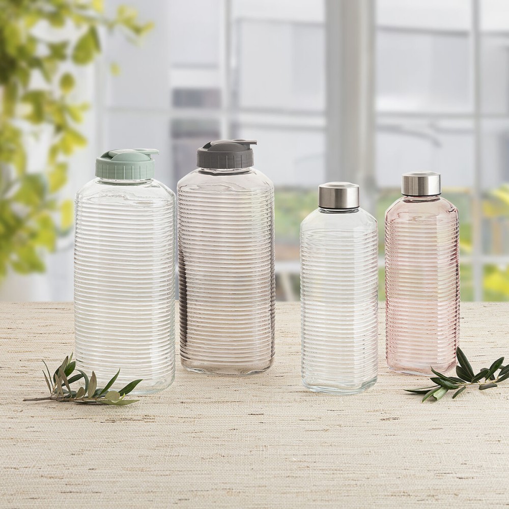 Wasserflasche Quid Velvet Grau Glas 1,8 L (6 Stück)