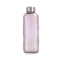 Water bottle Quid Velvet Pink Glass 1 L (12 Units)