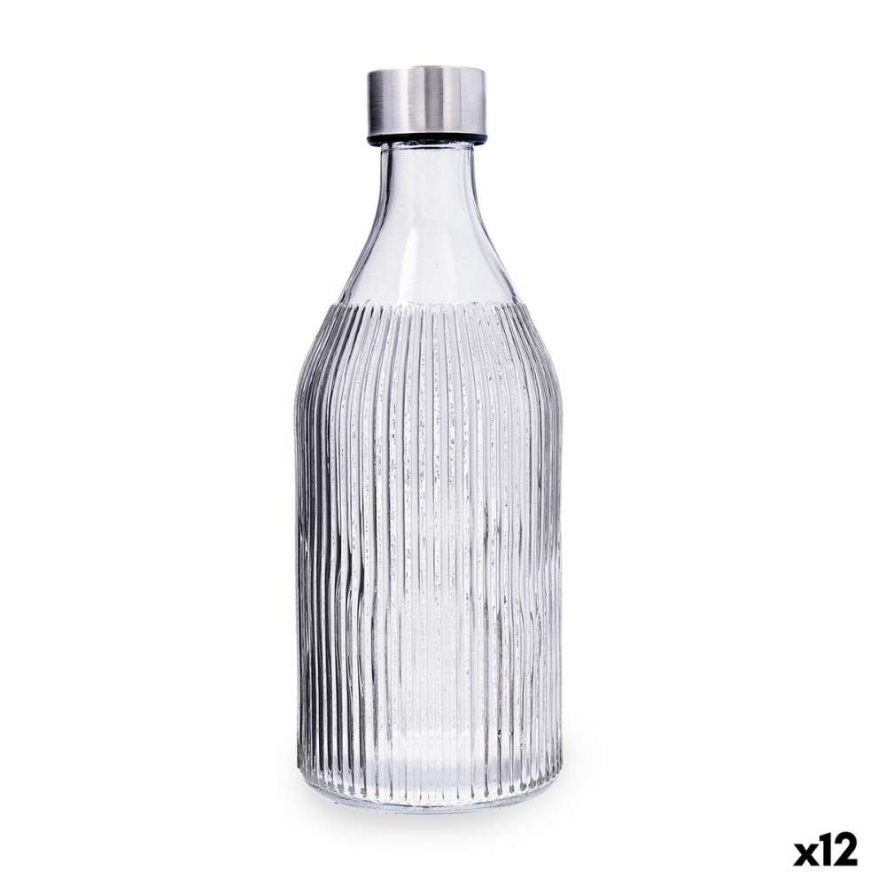 Water bottle Quid Maison Grey Glass 1 L (12 Units)