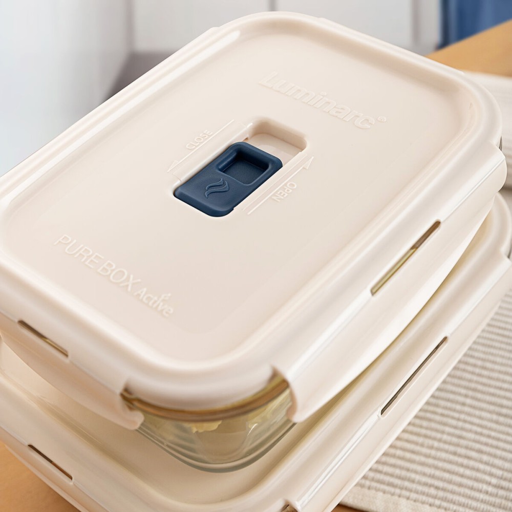 Lunchbox hermetisch Luminarc Baltic Creme Glas 1,22 L (6 Stück)