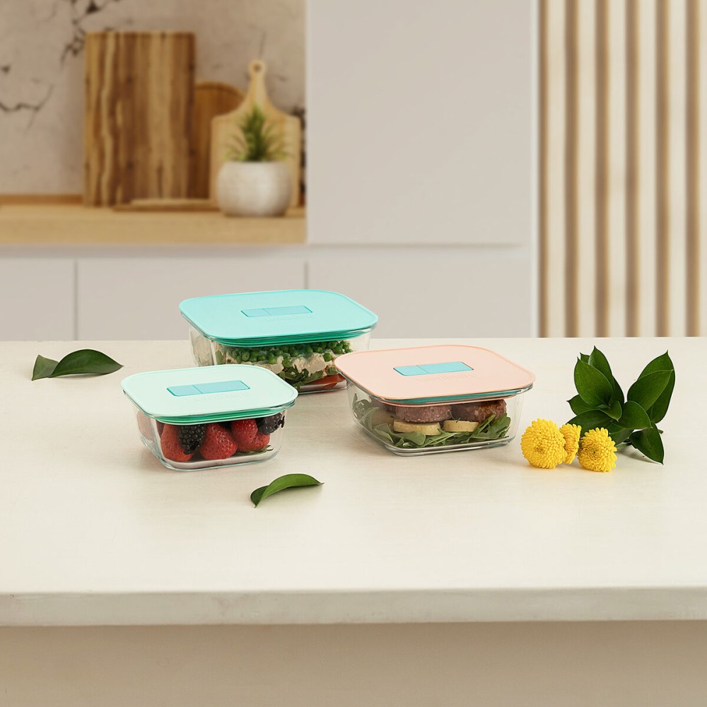 Lunchbox hermetisch Luminarc Joy Orange Glas 800 ml (6 Stück)