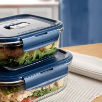 Lunchbox hermetisch Luminarc Baltic Blau Glas 760 ml (6 Stück)
