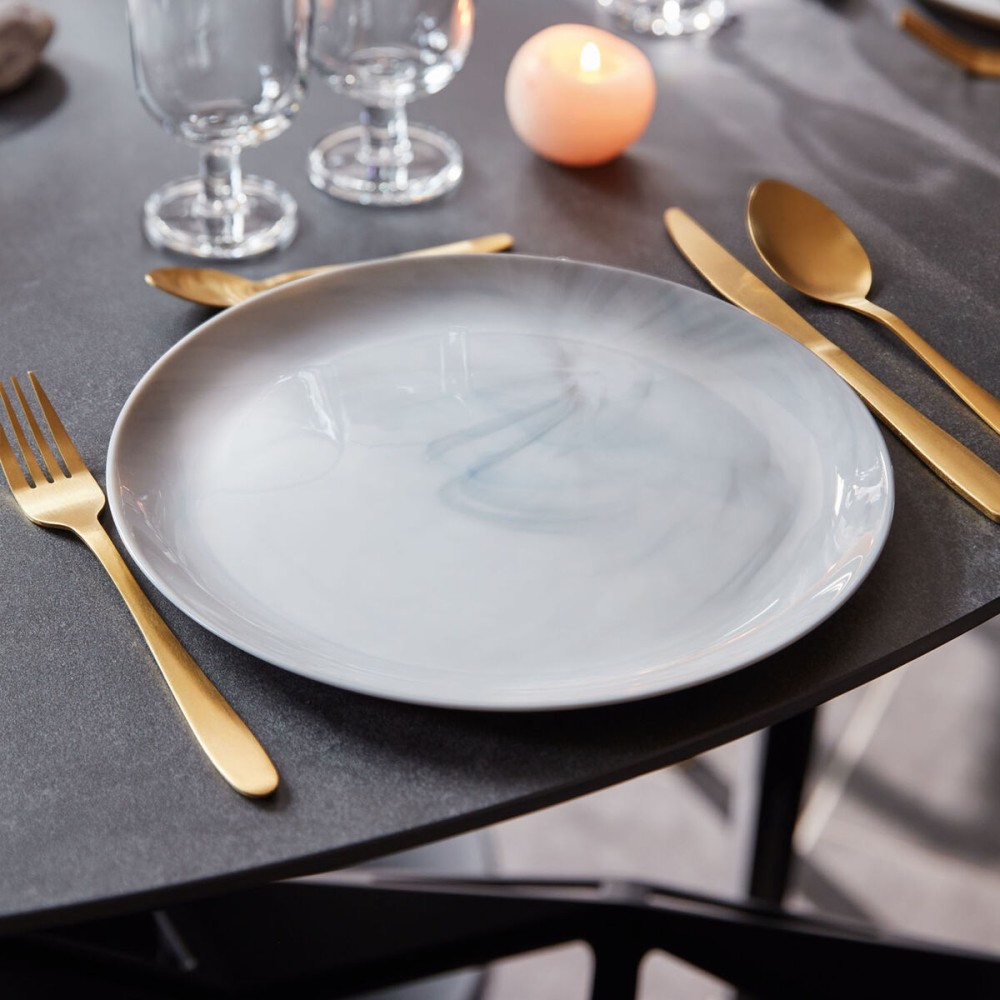Flacher Teller Luminarc Diwali Granit Marb zweifarbig Glas Ø 25 cm (24 Stück)