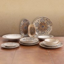 Flat Plate Bidasoa Deneb Hydrozero Brown Ceramic Ø 27 cm (6 Units)