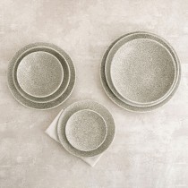 Flat Plate Bidasoa Element Hydrozero Beige Ceramic Ø 25 cm (6 Units)