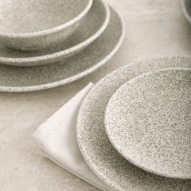 Flat Plate Bidasoa Element Hydrozero Beige Ceramic Ø 25 cm (6 Units)