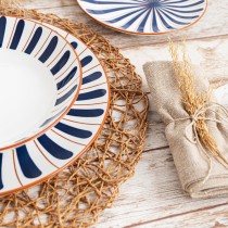 Assiette plate Bidasoa Oceanika Bleu Céramique Ø 27 cm (12 Unités)