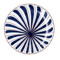 Flat Plate Bidasoa Oceanika Blue Ceramic Ø 27 cm (12 Units)