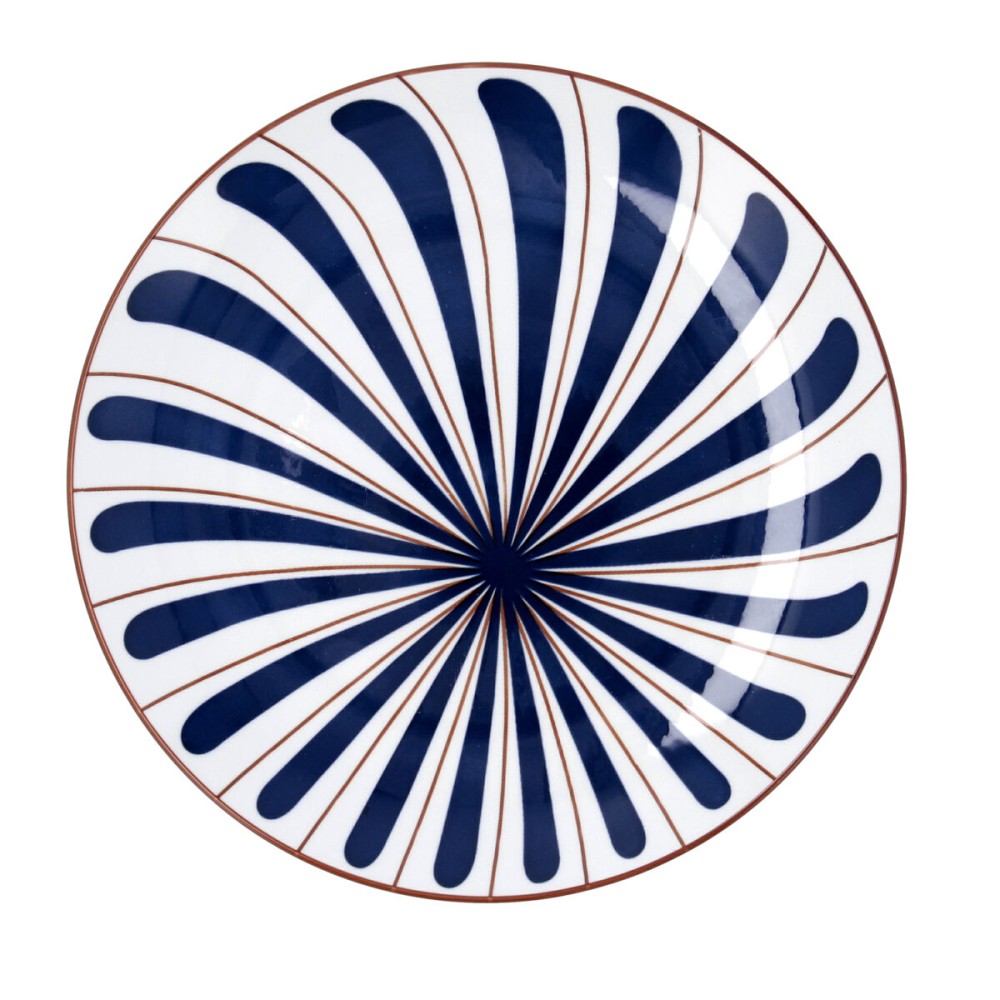 Flat Plate Bidasoa Oceanika Blue Ceramic Ø 27 cm (12 Units)