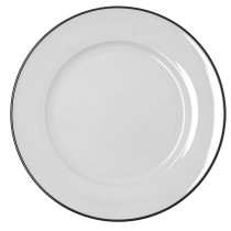Flat Plate Bidasoa Glacial Filo White Ceramic Ø 30 cm (12 Units)